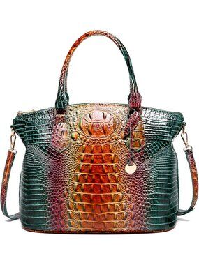 Stylish Crocodile-Embossed Handbag for Women, Versatile Satchel with Shoulder